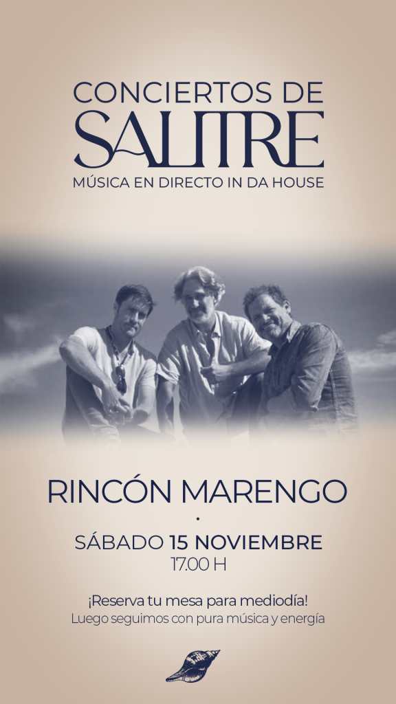 Cartel de evento con músicos en blanco y negro en Salitre.